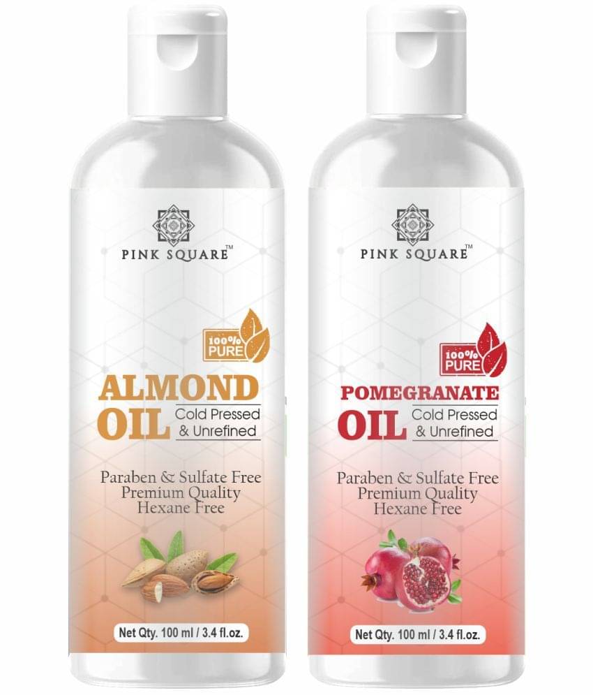     			pink square 100% Cold Pressed Almond Oil and Pomegrante Oil 200 mL Pack of 2
