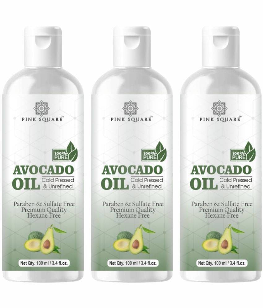 pink square 100% Cold Pressed Pure Avocado Oil For Hair Growth 300 mL Pack of 3 pink square 100% Cold Pressed Pure Avocado Oil For Hair Growth 300 mL Pack of 3