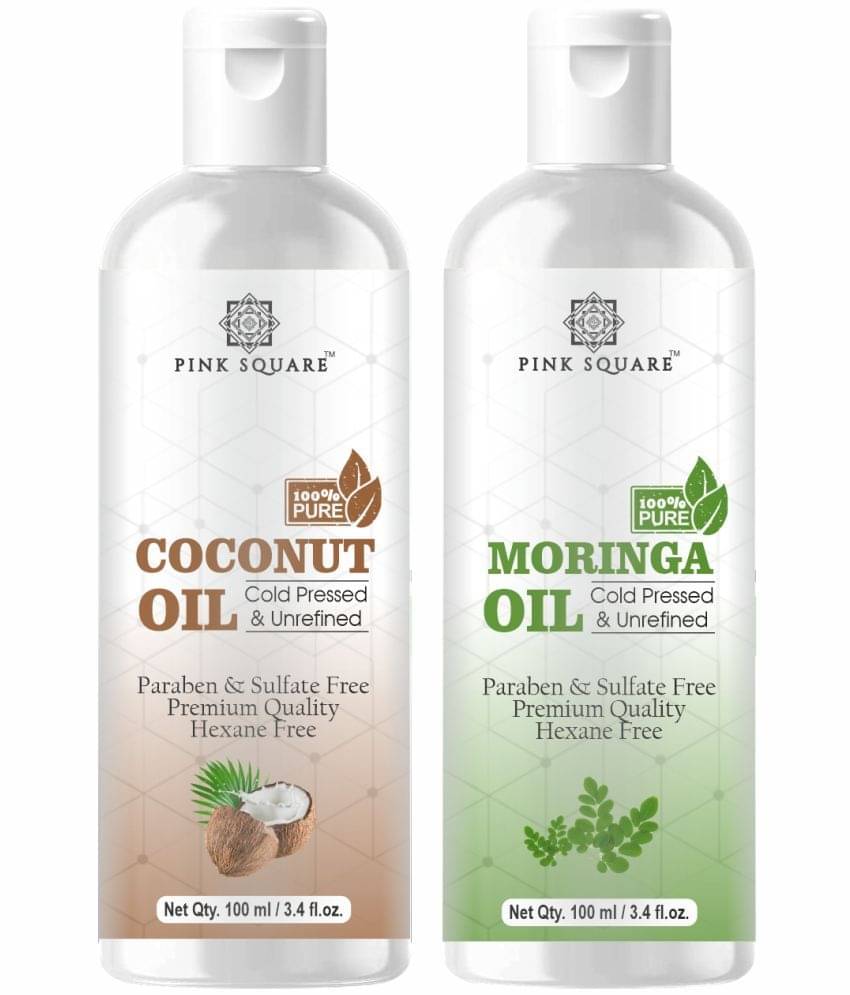     			pink square 100% Cold Pressed Coconut Oil and Moringa Oil 200 mL Pack of 2