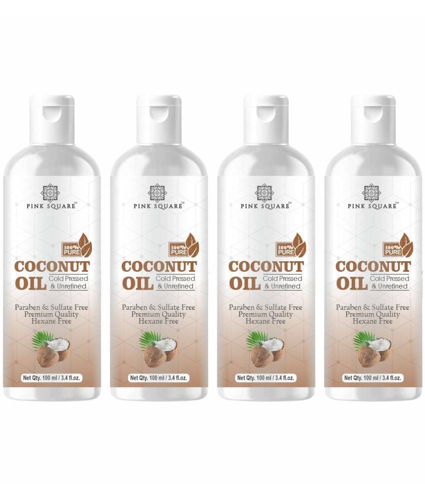     			pink square 100% Cold Pressed Pure Coconut Oil For Hair Growth 400 mL Pack of 4