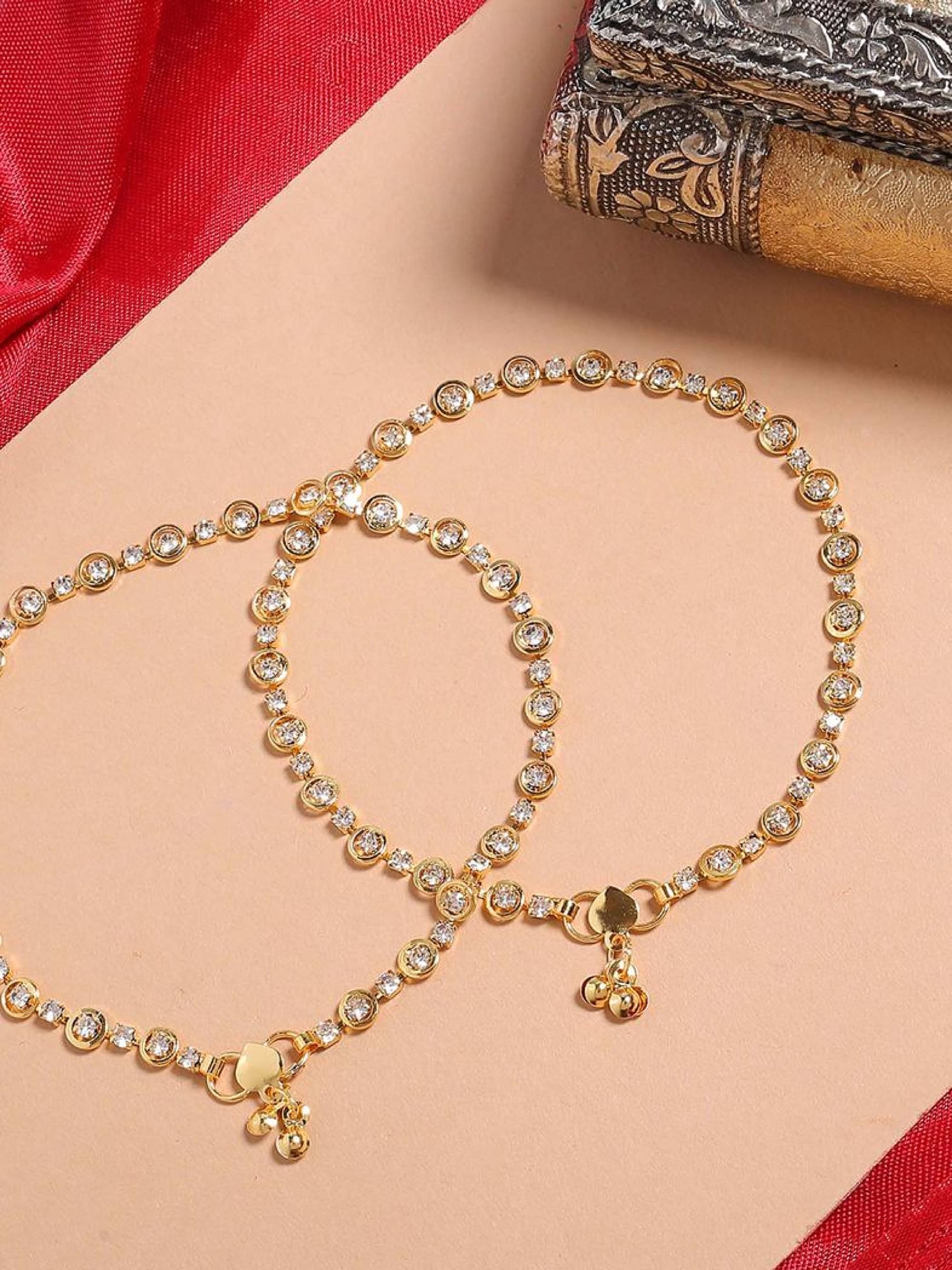     			MGSV - Gold Anklets ( Pack of 1 )