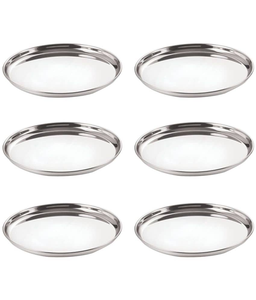 Neelam 6 Pcs Stainless Steel Steel Half Plate