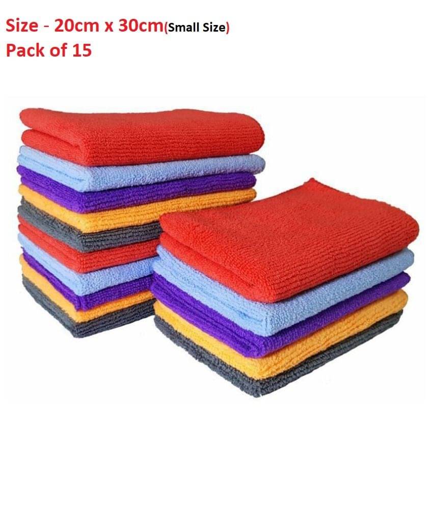 SOFTSPUN Microfiber Cloth 15pcs - Small - 20x30cms - 340 GSM Multicolor. Thick Lint & Streak-Free MultiPurpose cloths SOFTSPUN Microfiber Cloth 15pcs - Small - 20x30cms - 340 GSM Multicolor. Thick Lint & Streak-Free MultiPurpose cloths