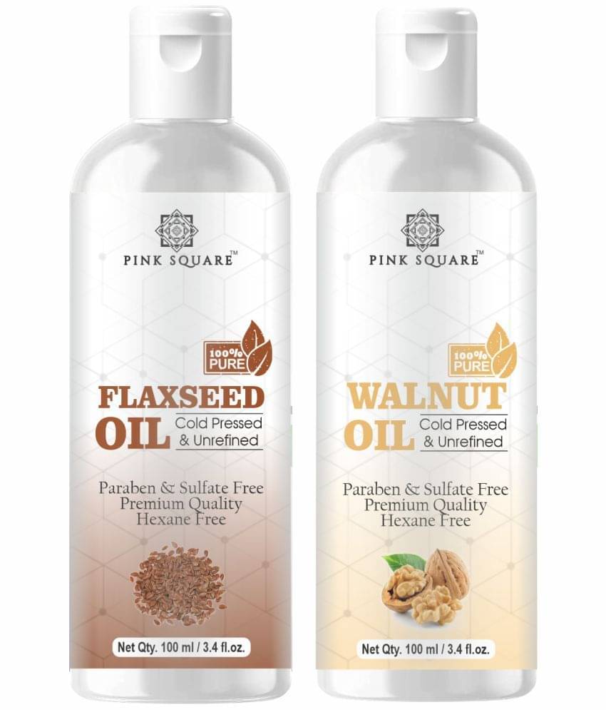     			pink square 100% Cold Pressed Flaxseed Oil and Walnut Oil 200 mL Pack of 2