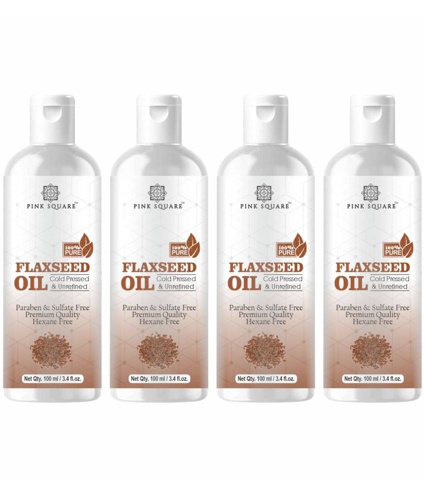 pink square 100% Cold Pressed Pure Flaxseed Oil For Hair Growth 400 mL Pack of 4 pink square 100% Cold Pressed Pure Flaxseed Oil For Hair Growth 400 mL Pack of 4