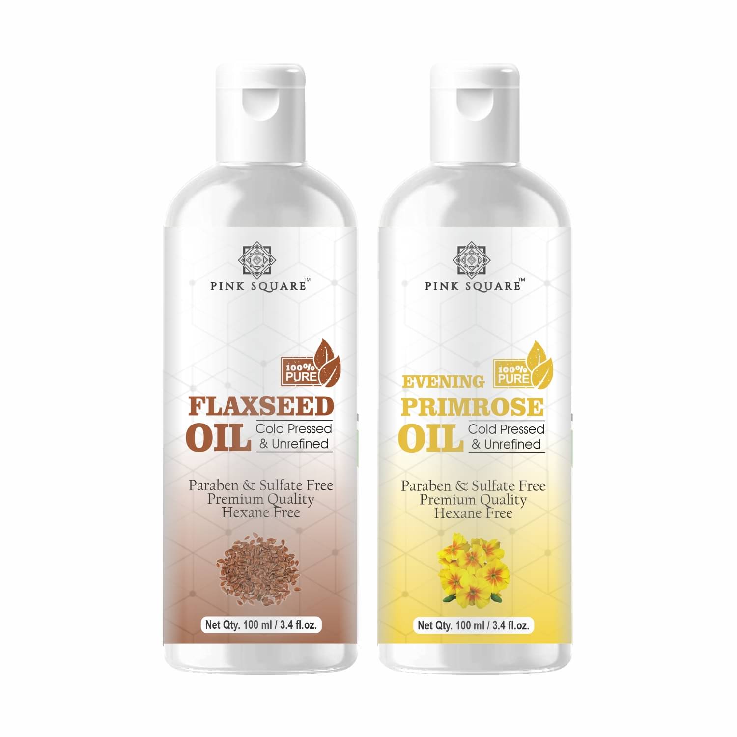     			pink square 100% Cold Pressed Flaxseed Oil and Evening Primrose Oil 200 mL Pack of 2