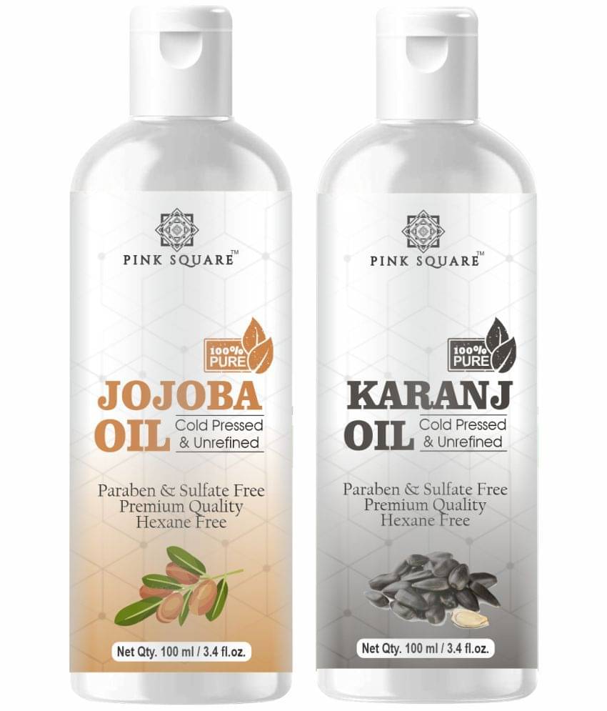 pink square 100% Cold Pressed Jojoba Oil and Karanj Oil 200 mL Pack of 2 pink square 100% Cold Pressed Jojoba Oil and Karanj Oil 200 mL Pack of 2
