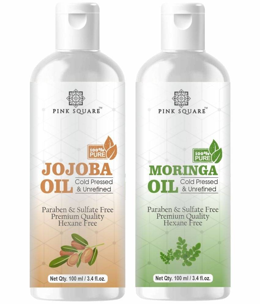     			pink square 100% Cold Pressed Jojoba Oil and Moringa Oil 200 mL Pack of 2