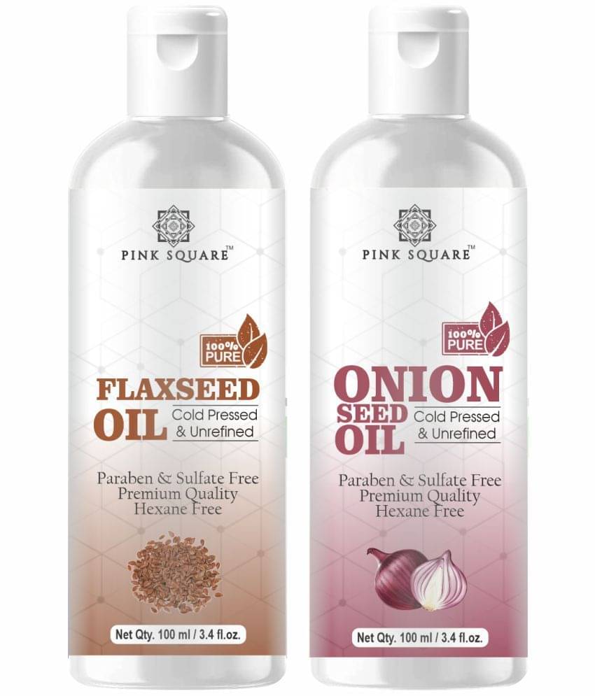 pink square 100% Cold Pressed Flaxseed Oil and Onion Oil 200 mL Pack of 2     			pink square 100% Cold Pressed Flaxseed Oil and Onion Oil 200 mL Pack of 2