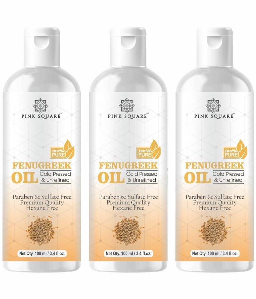 pink square 100% Cold Pressed Pure Fenugreek Oil For Hair Growth 300 mL Pack of 3 pink square 100% Cold Pressed Pure Fenugreek Oil For Hair Growth 300 mL Pack of 3