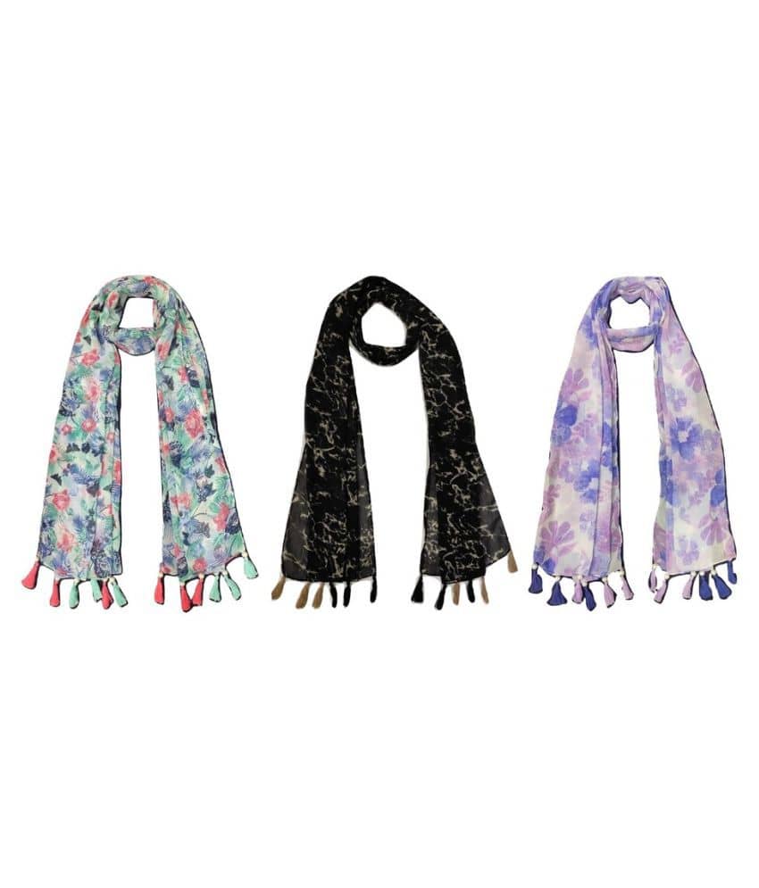 stolevilla Multi Printed Poly Cotton Yarn Combo ( Pack of 3 ) - Dupattas & Shawls | Buy online on ZillyBuy