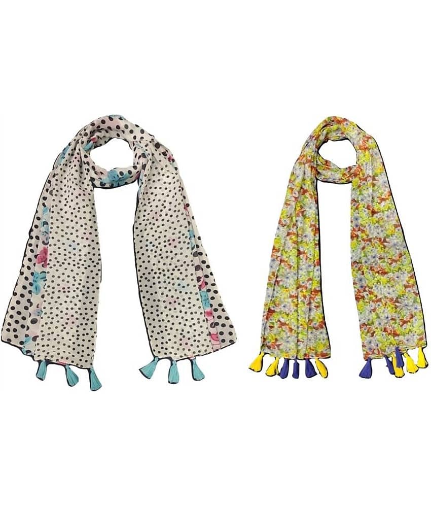 stolevilla Multi Printed Poly Cotton Yarn Combo ( Pack of 2 ) - Dupattas & Shawls | Buy online on ZillyBuy