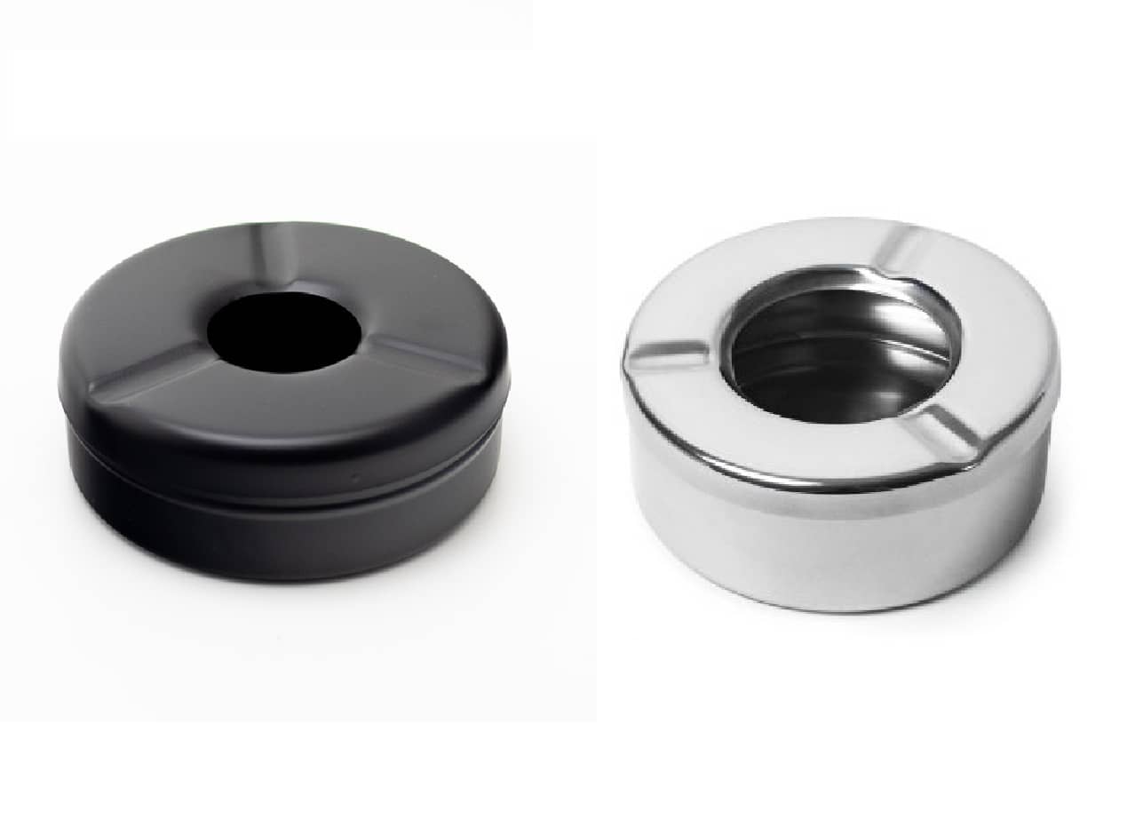 Dynore Stainless steel Black/Silver Round Lid Ash Tray- Set of 2 - Cookware | Buy online on ZillyBuy