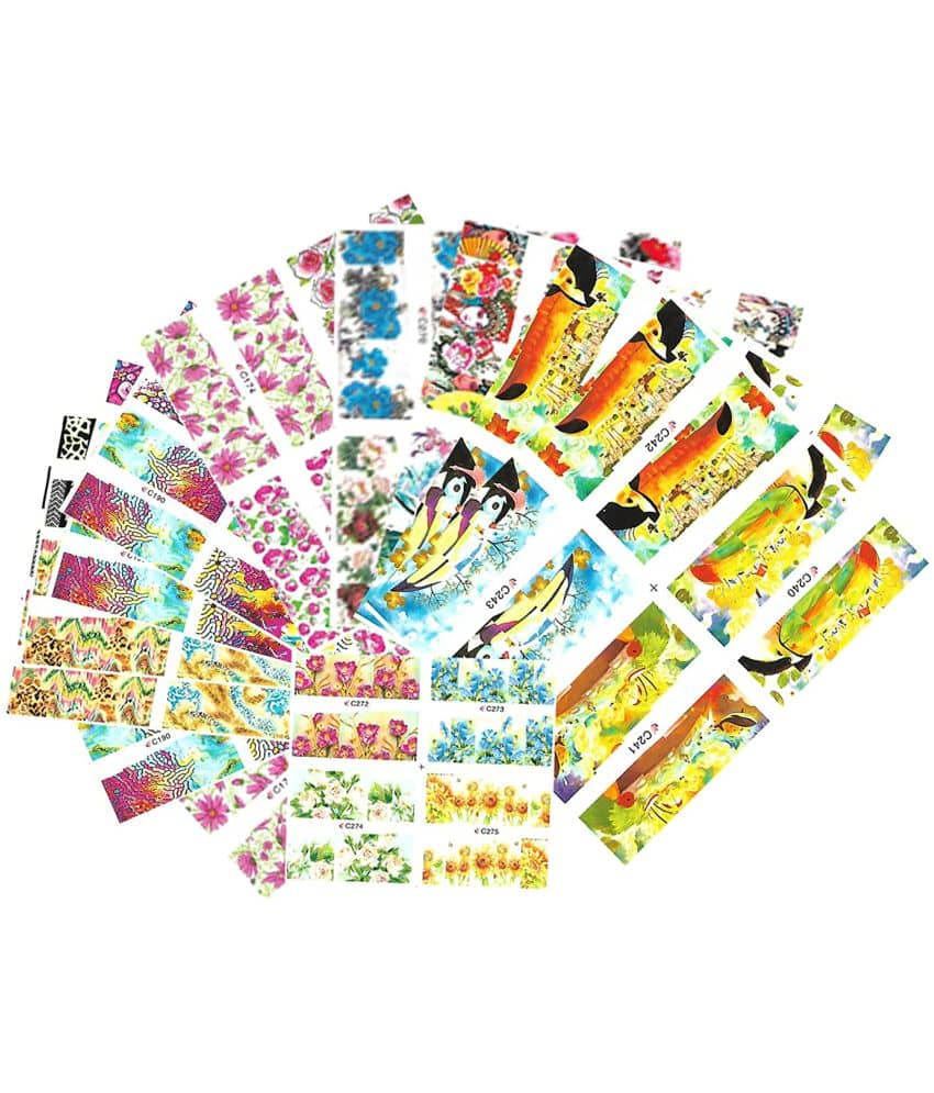 FOK 32 Pcs Nail Art Water Stickers Nails Decals Decorations Manicure Tips (Random Design) 50 g