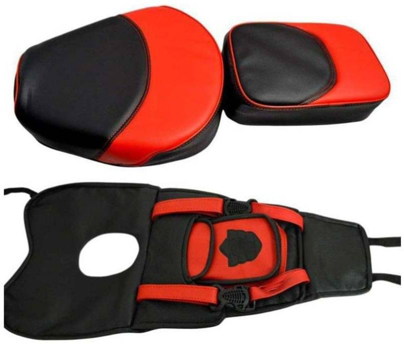     			KOHLI BULLET ACCESSORIES Seat Cover+Tank Cover Combo Set Red & Black Fancy For Royal Enfield Classic 350/500 , Classic Chrome