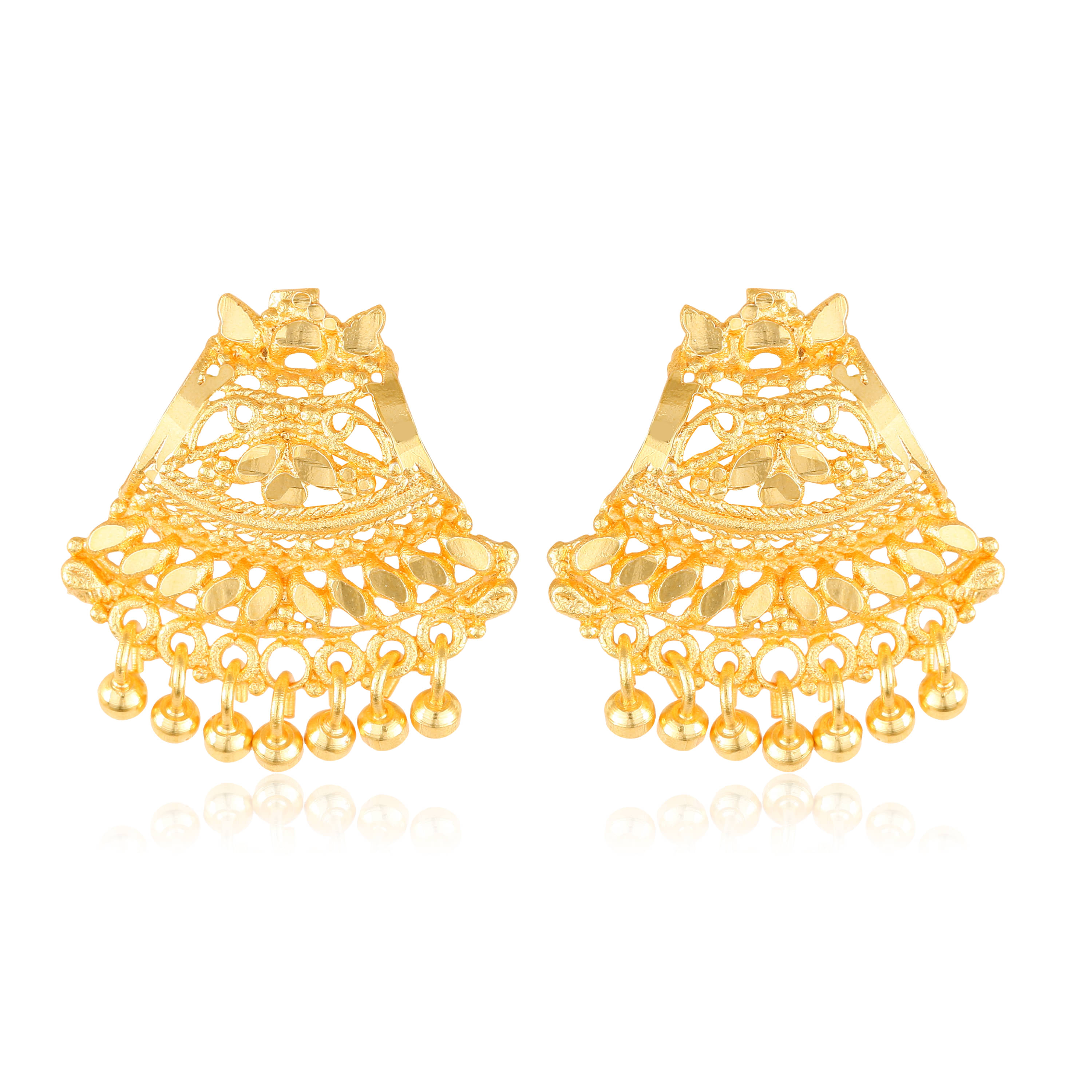     			Vighnaharta Allure Glittering Gold Plated Screw back alloy dangler studs Earring for Women and Girls   [VFJ1640ERG ]