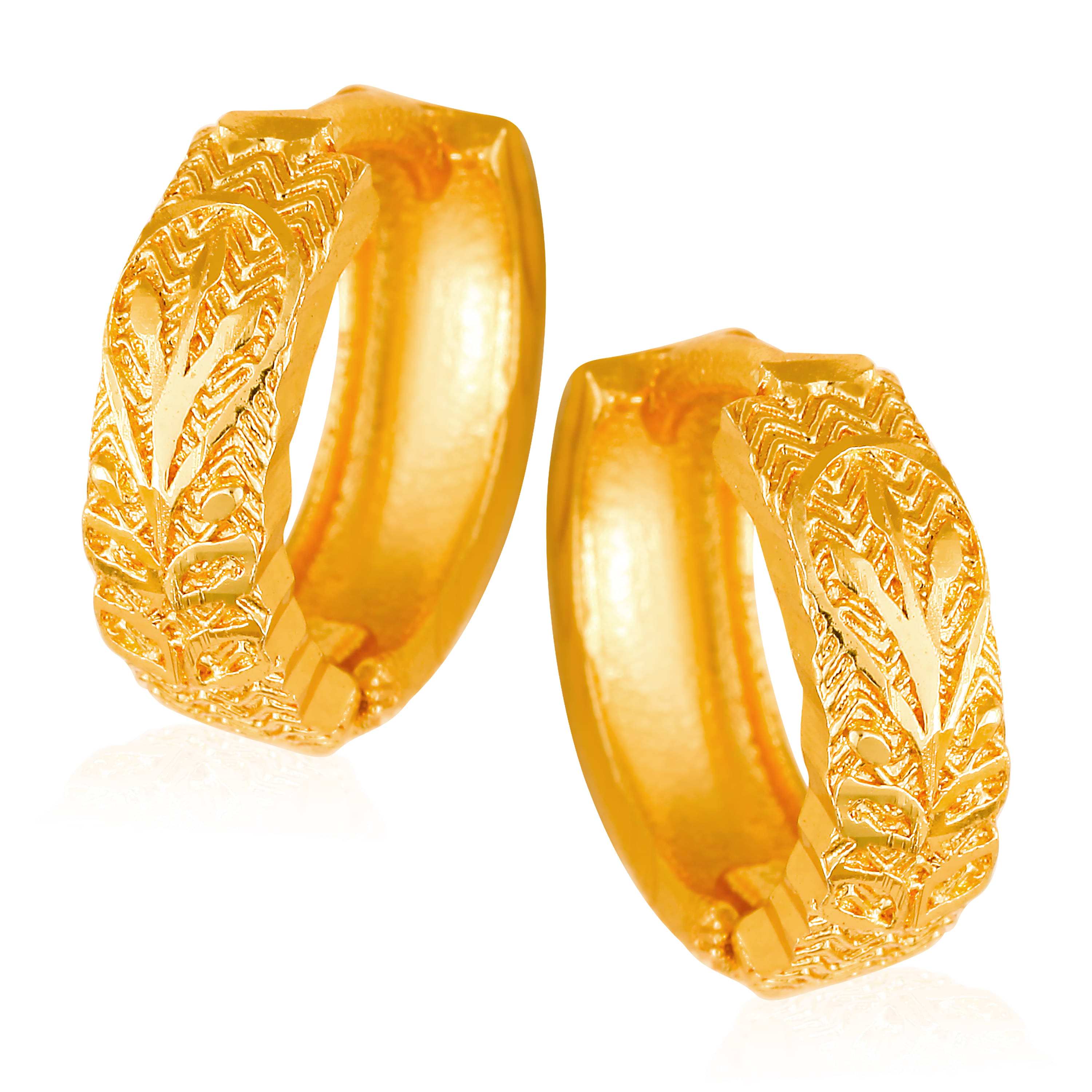     			Vighnaharta Filigree work Gold Plated alloy Hoop Earring Clip on fancy drop Bali Earring for Women and Girls  [VFJ1564ERG]