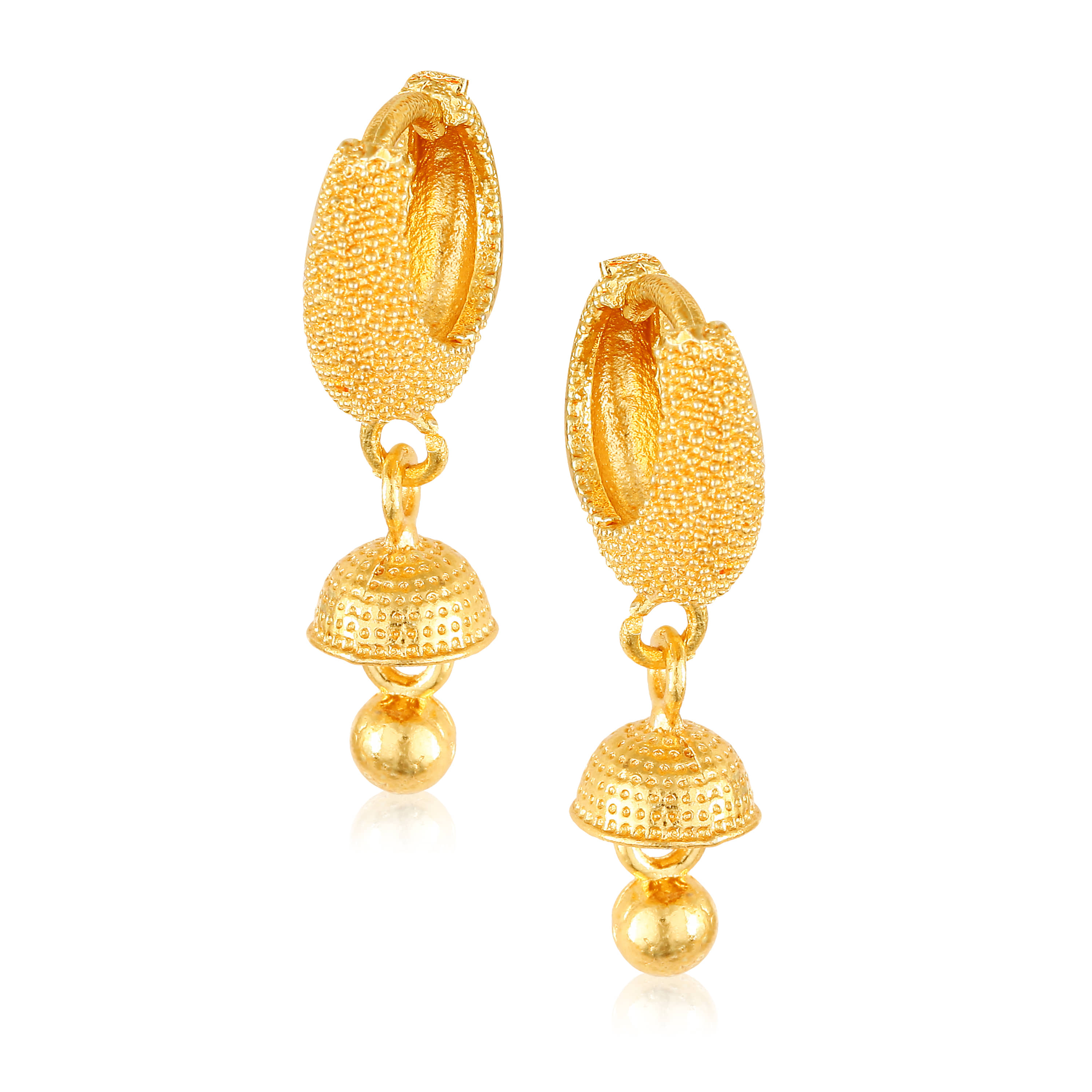 Vighnaharta Filigree work Gold Plated alloy Hoop Earring Clip on fancy drop Bali Earring for Women and Girls  [VFJ1601ERG] - Earrings | Buy online on ZillyBuy
