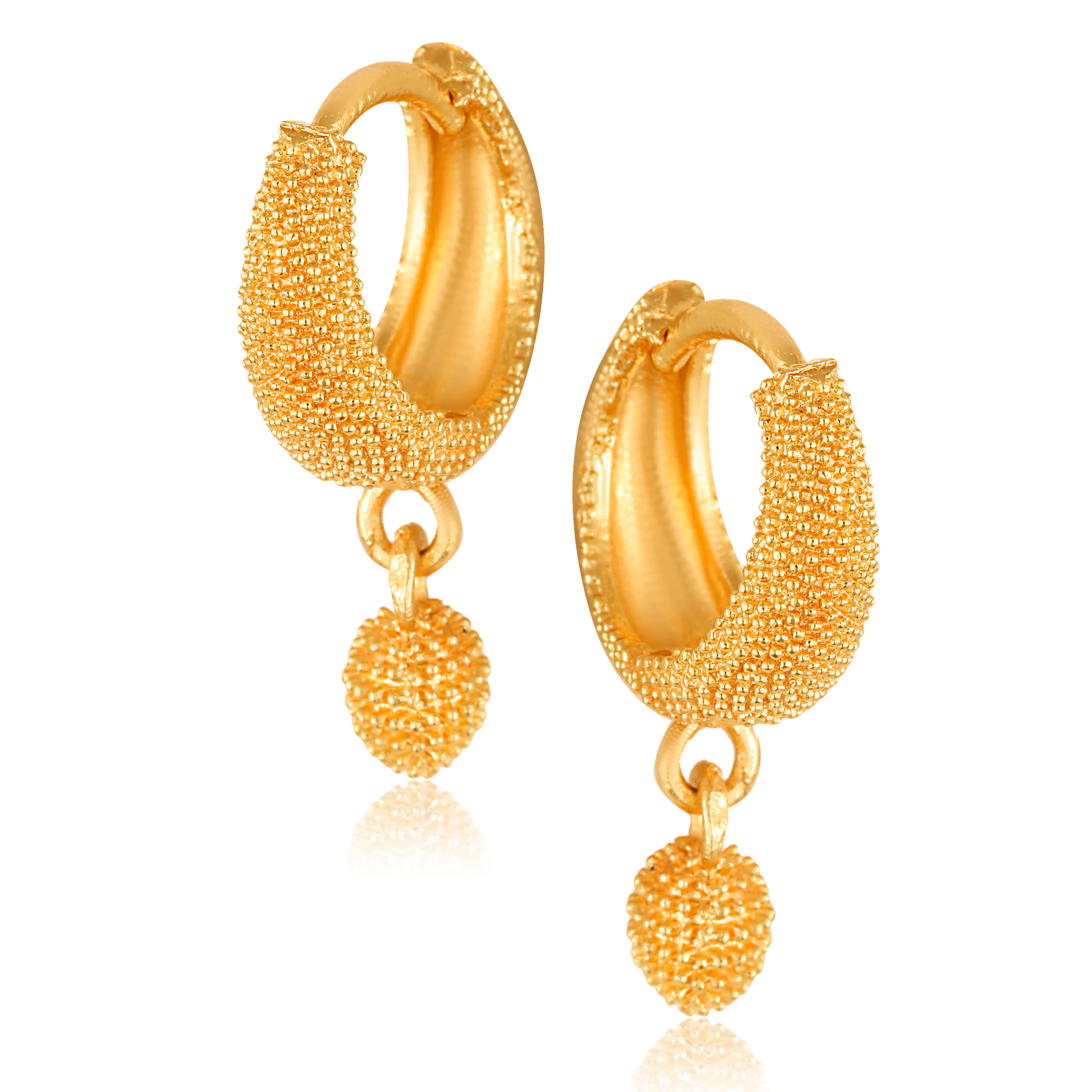 Vighnaharta Filigree work Gold Plated alloy Hoop Earring Clip on fancy drop Bali Earring for Women and Girls  [VFJ1567ERG] - Earrings | Buy online on ZillyBuy