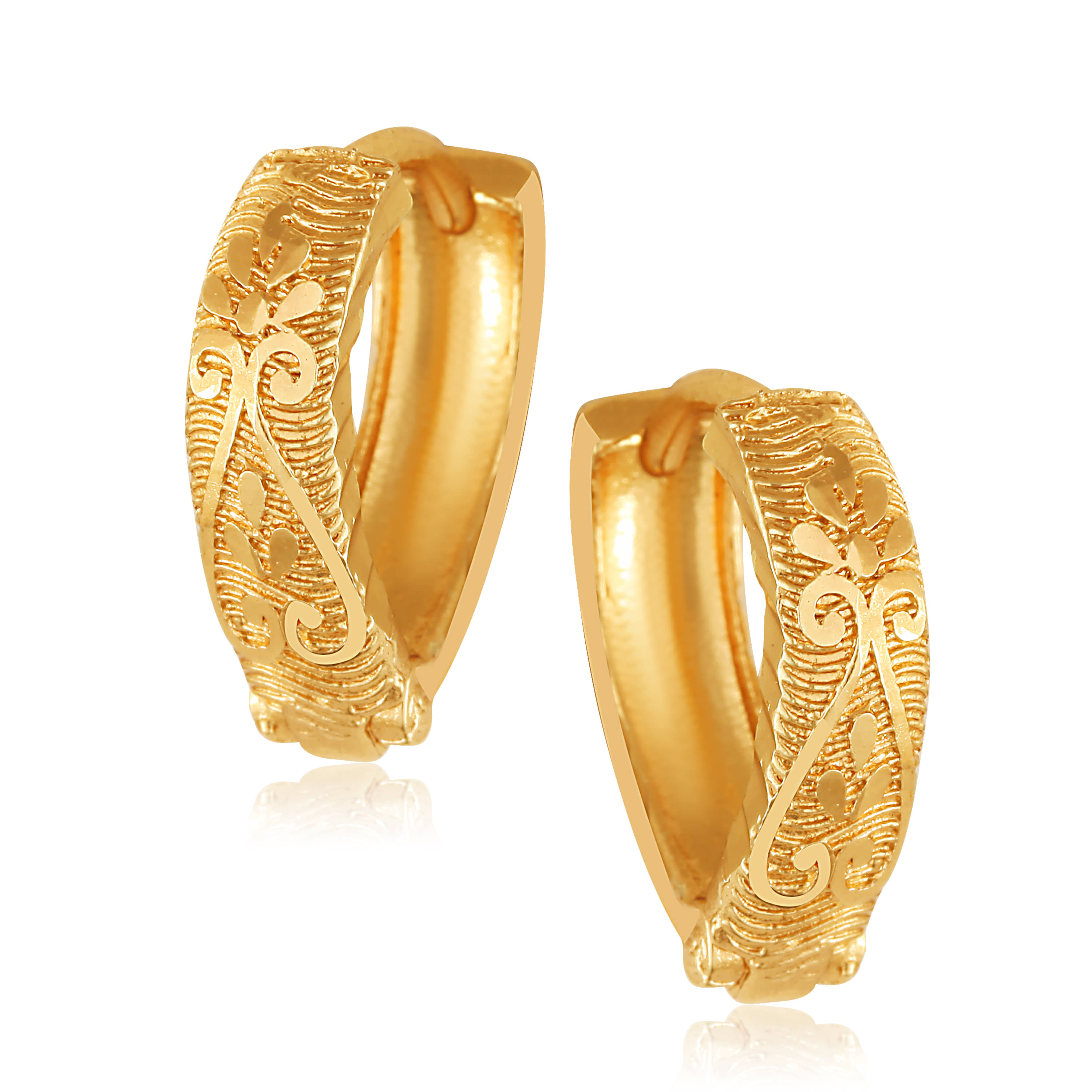 Vighnaharta Filigree work Gold Plated alloy Hoop Earring Clip on fancy drop Bali Earring for Women and Girls  [VFJ1580ERG] - Earrings | Buy online on ZillyBuy
