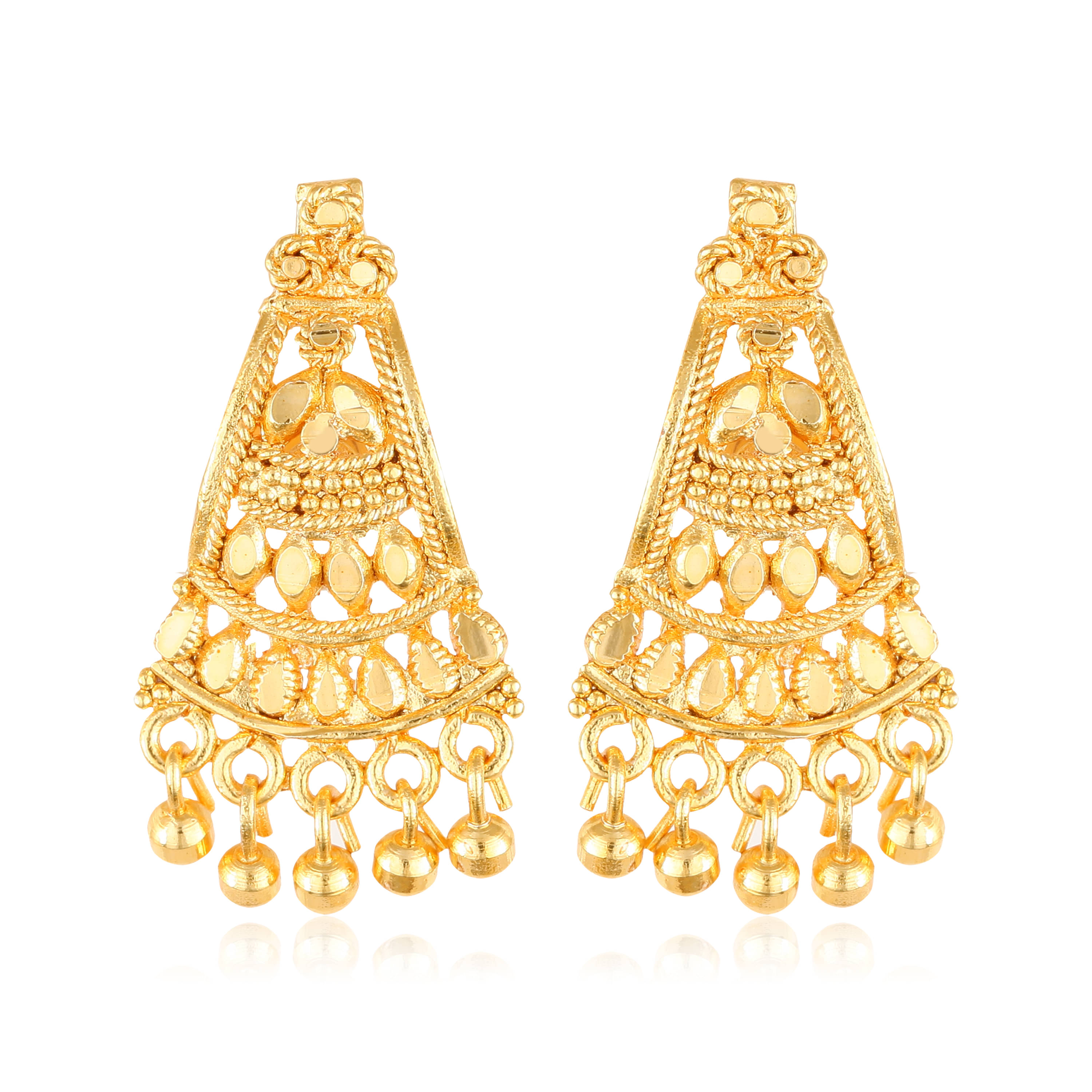     			Vighnaharta Glittering Gold Plated Screw back alloy dangler studs Earring for Women and Girls   [VFJ1630ERG ]