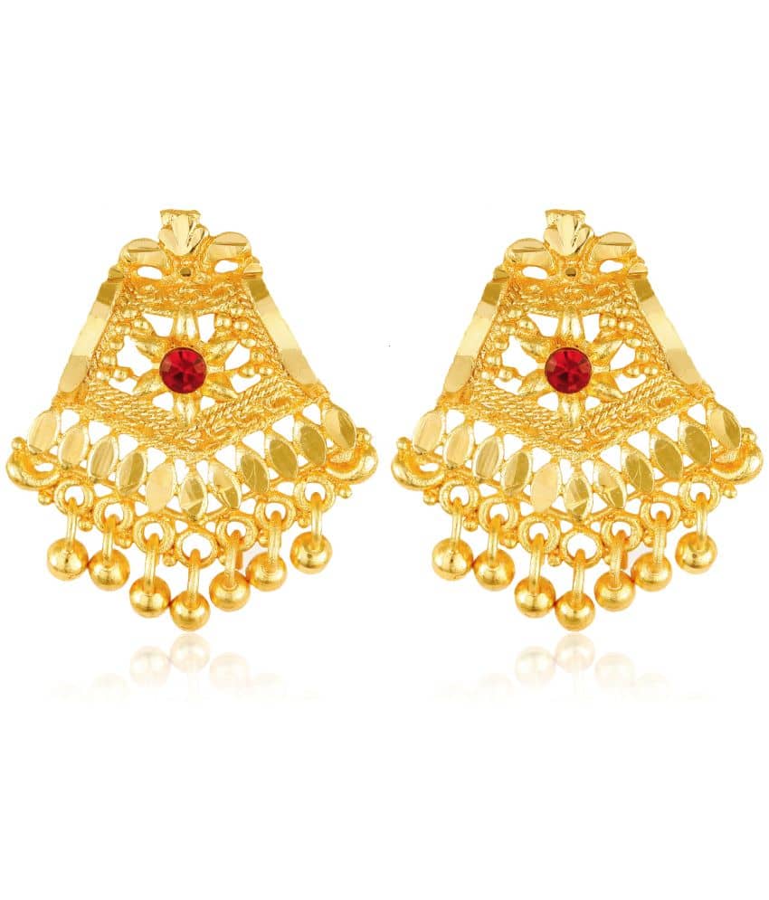 Vighnaharta Glittering glance Gold Plated Screw back alloy dangler studs Earring for Women and Girls   [VFJ1631ERG ] - Earrings | Buy online on ZillyBuy