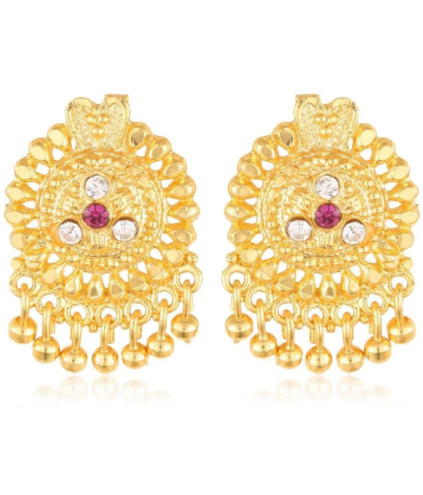     			Vighnaharta Trendy Glittering Gold Plated Screw back alloy dangler studs Earring for Women and Girls   [VFJ1639ERG ]