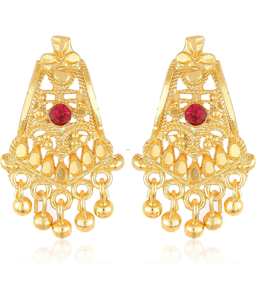 Vighnaharta - Golden Stud Earrings ( Pack of 1 ) - Earrings | Buy online on ZillyBuy