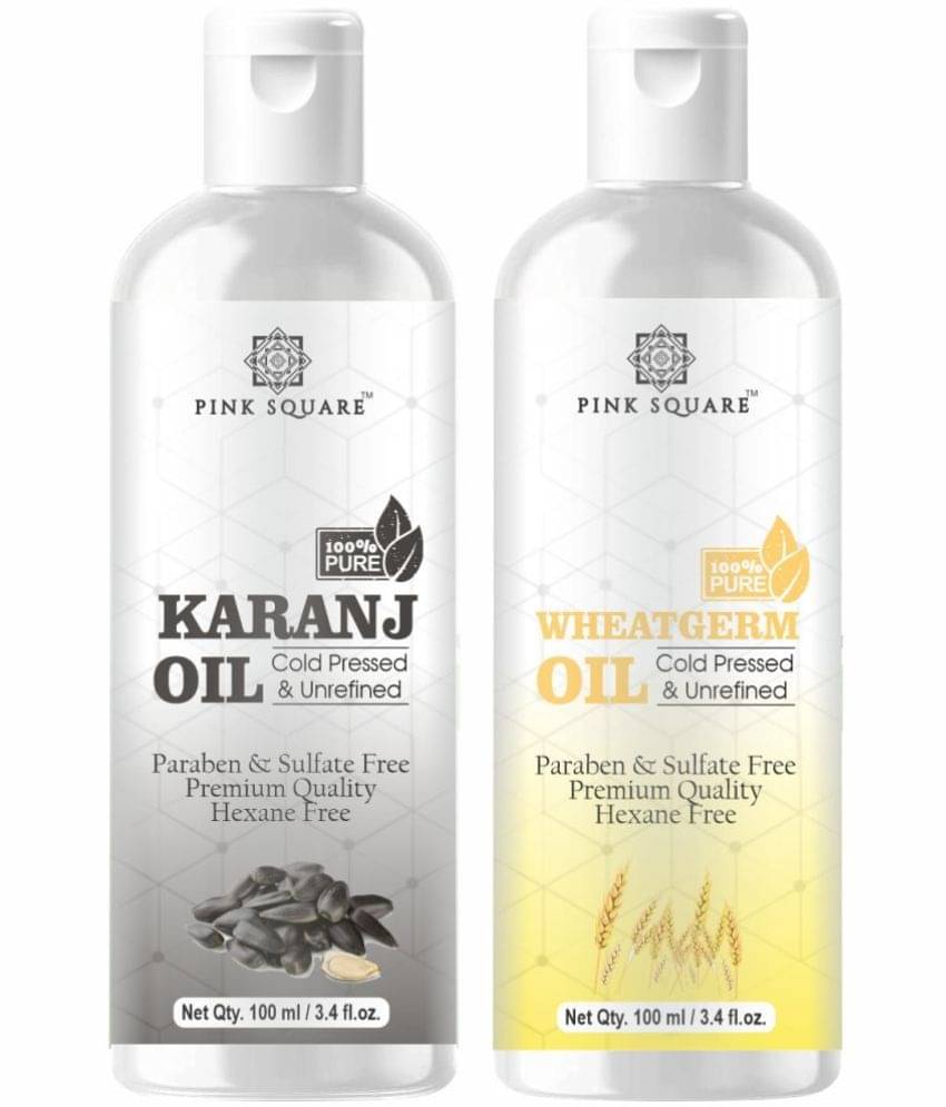 pink square 100% Cold Pressed Karanj Oil and Wheatgerm Oil 200 mL Pack of 2     			pink square 100% Cold Pressed Karanj Oil and Wheatgerm Oil 200 mL Pack of 2