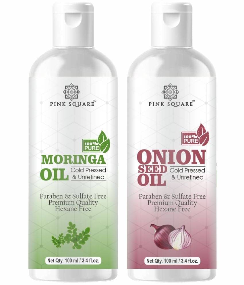 pink square 100% Cold Pressed Moringa Oil and Onion Oil 200 mL Pack of 2 pink square 100% Cold Pressed Moringa Oil and Onion Oil 200 mL Pack of 2