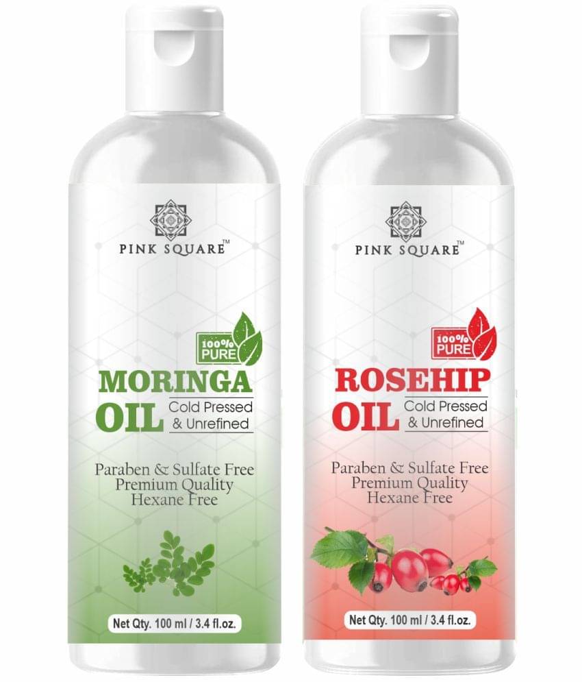     			pink square 100% Cold Pressed Moringa Oil and Rosehip Oil 200 mL Pack of 2