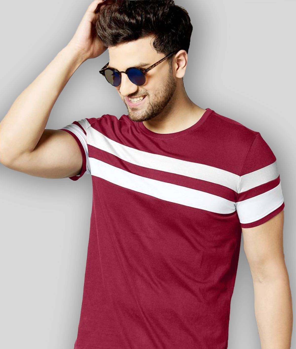     			AUSK Pack of 1 Cotton Blend Regular Fit Men's T-Shirt ( Multicolor )
