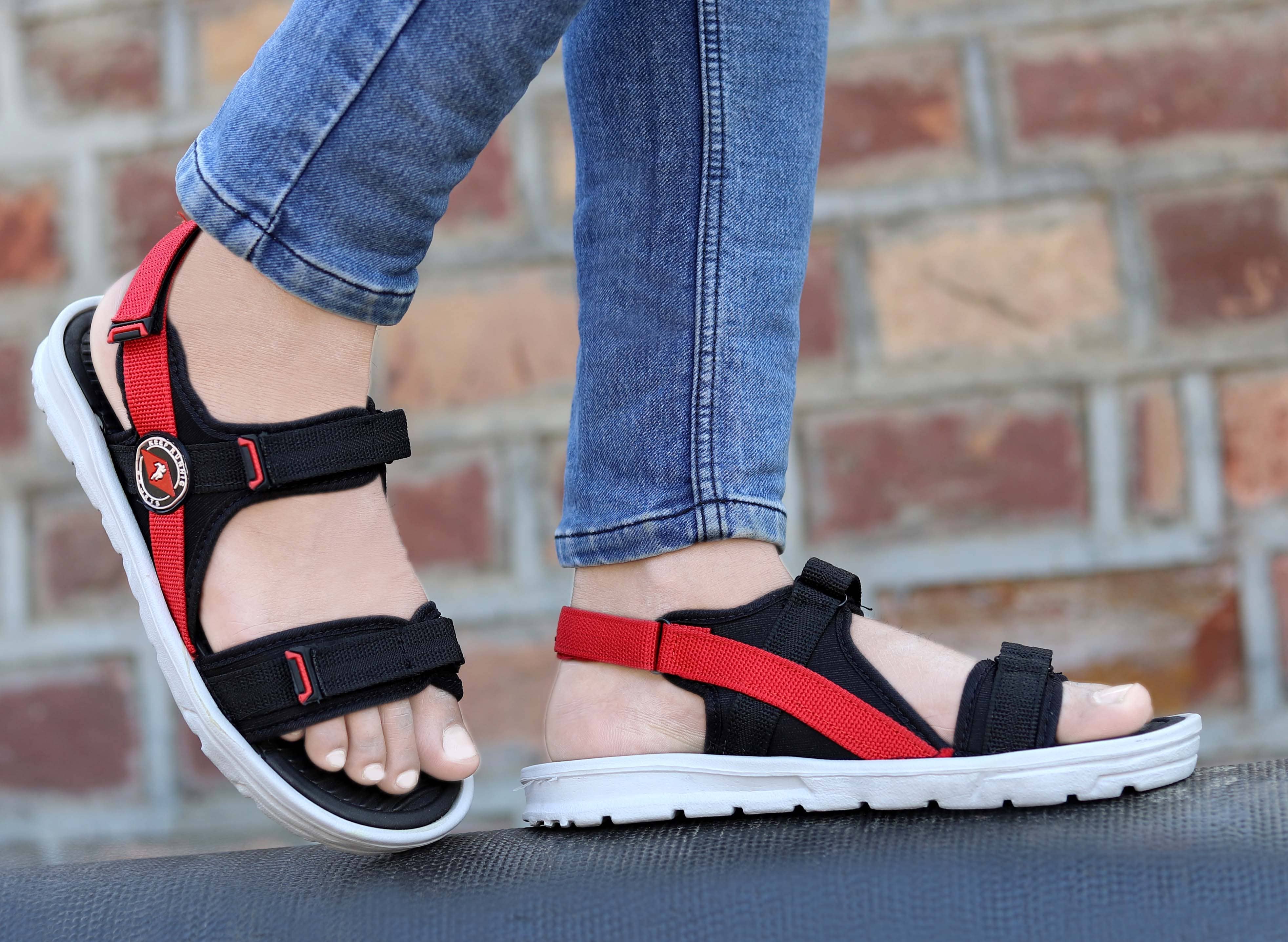 Aadi Black Mesh/Textile Sandals
