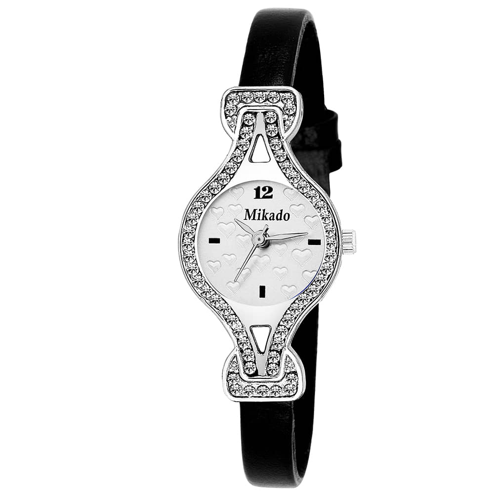 Mikado Leather Round Womens Watch