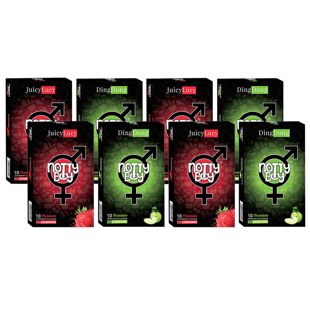 NottyBoy Flavoured Condoms (Set of 8, 80 Sheets)