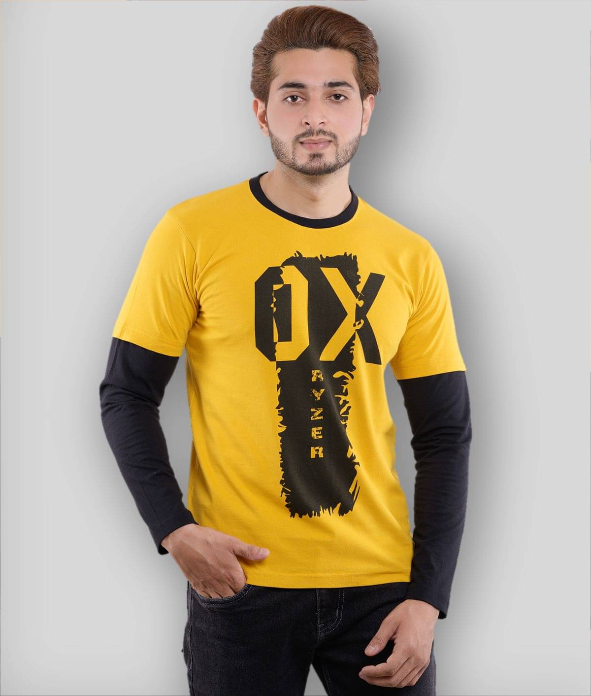OXRYZER Pack of 1 Cotton Regular Fit Men's T-Shirt ( Mustard ) OXRYZER Pack of 1 Cotton Regular Fit Men's T-Shirt ( Mustard )