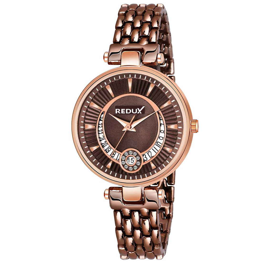 Redux - Brown Metal Analog Womens Watch