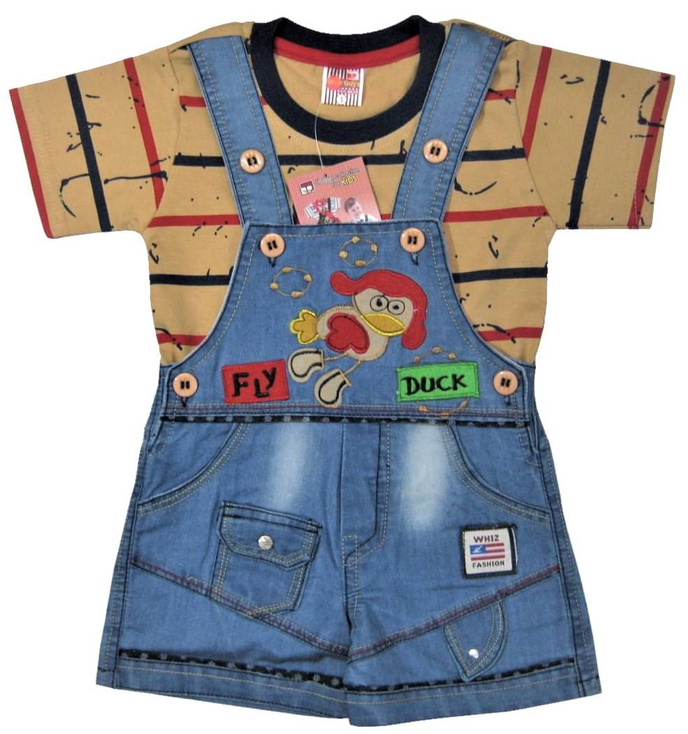     			Wise Guys Unisex for Baby Denim Dungaree Sets ( Beige )