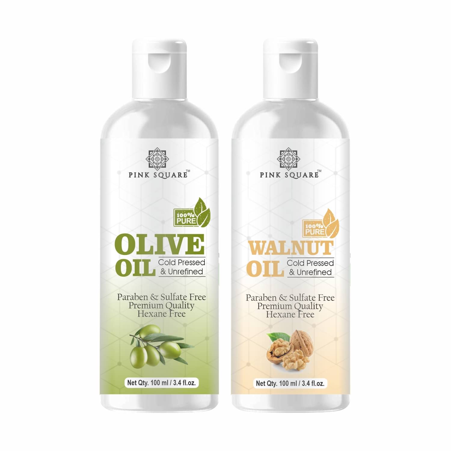     			pink square 100% Cold Pressed Olive Oil and Walnut Oil 200 mL Pack of 2