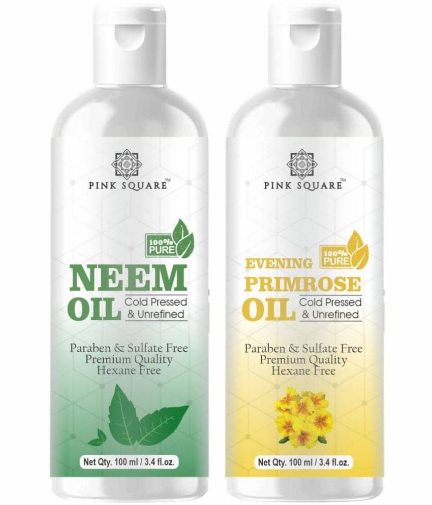 pink square 100% Cold Pressed Neem Oil and Evening Primrose Oil 200 mL Pack of 2 pink square 100% Cold Pressed Neem Oil and Evening Primrose Oil 200 mL Pack of 2