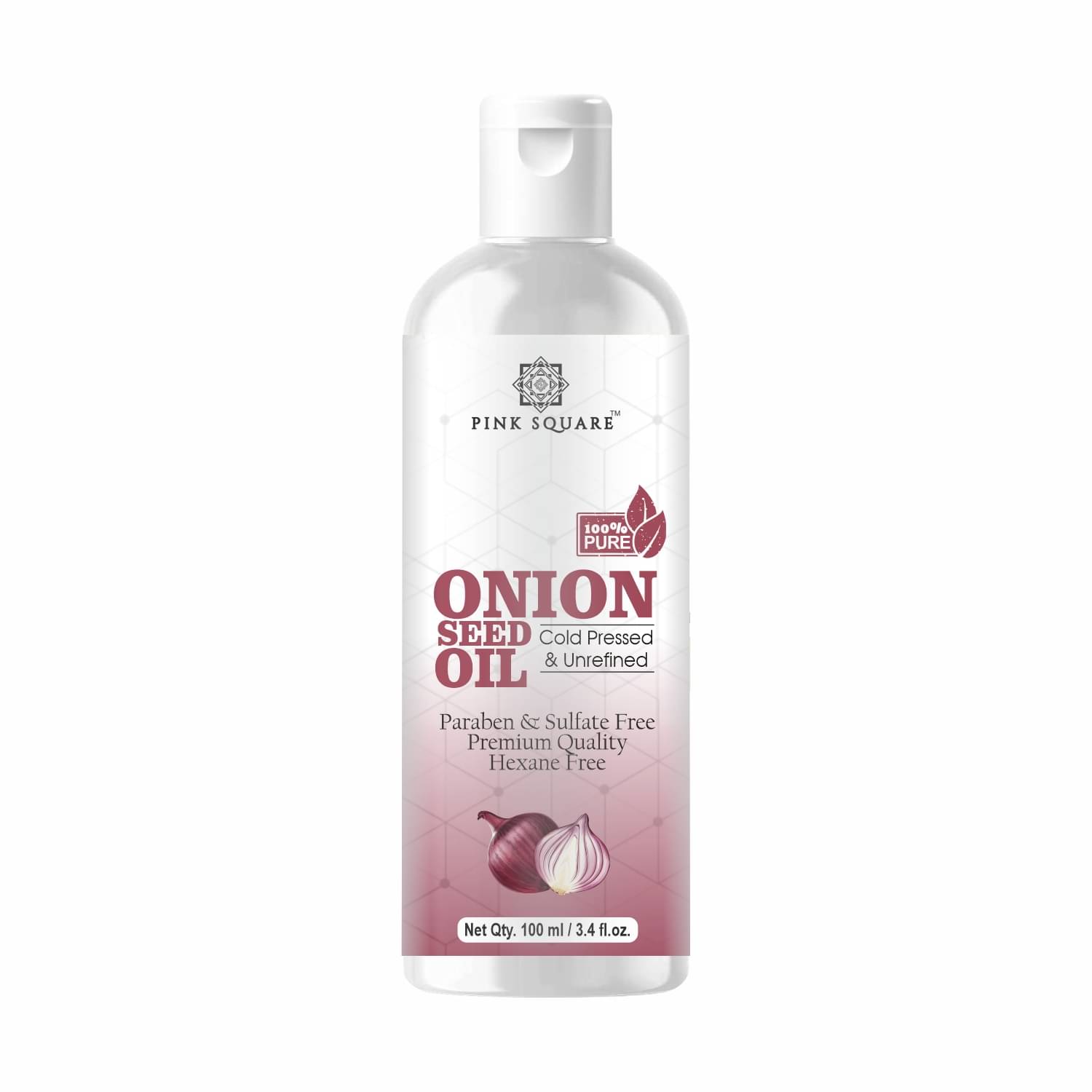     			pink square 100% Cold Pressed Pure Onion Oil For Hair Growth 100 mL