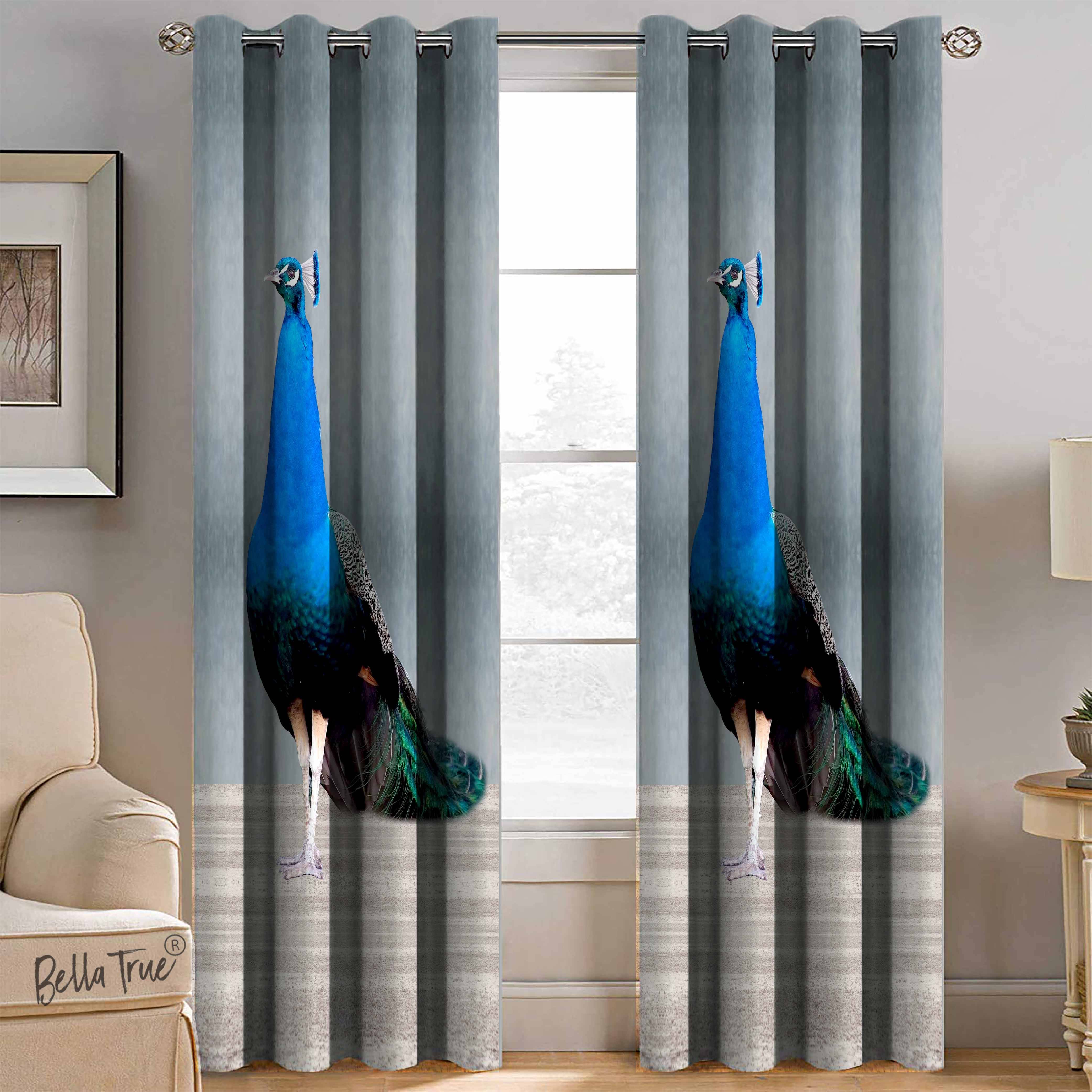 BELLA TRUE Set of 2 Door SemiTransparent Eyelet Polyester Multi Color Curtains ( 213 x 113 cm ) BELLA TRUE Set of 2 Door SemiTransparent Eyelet Polyester Multi Color Curtains ( 213 x 113 cm )