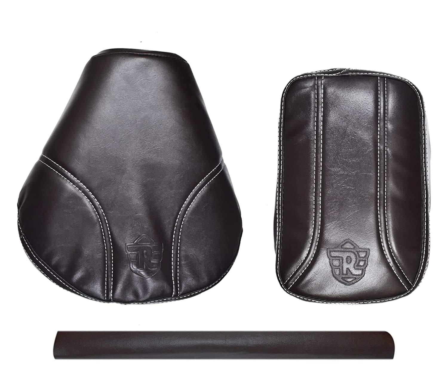 Fancy Seat Cover Brown With Back Rest Foam Combo For Royal Enfield Classic Chrome , Classic 350/500cc Fancy Seat Cover Brown With Back Rest Foam Combo For Royal Enfield Classic Chrome , Classic 350/500cc