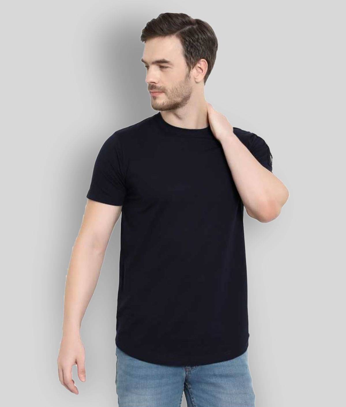     			Glito Pack of 1 Cotton Blend Regular Fit Men's T-Shirt ( Blue )