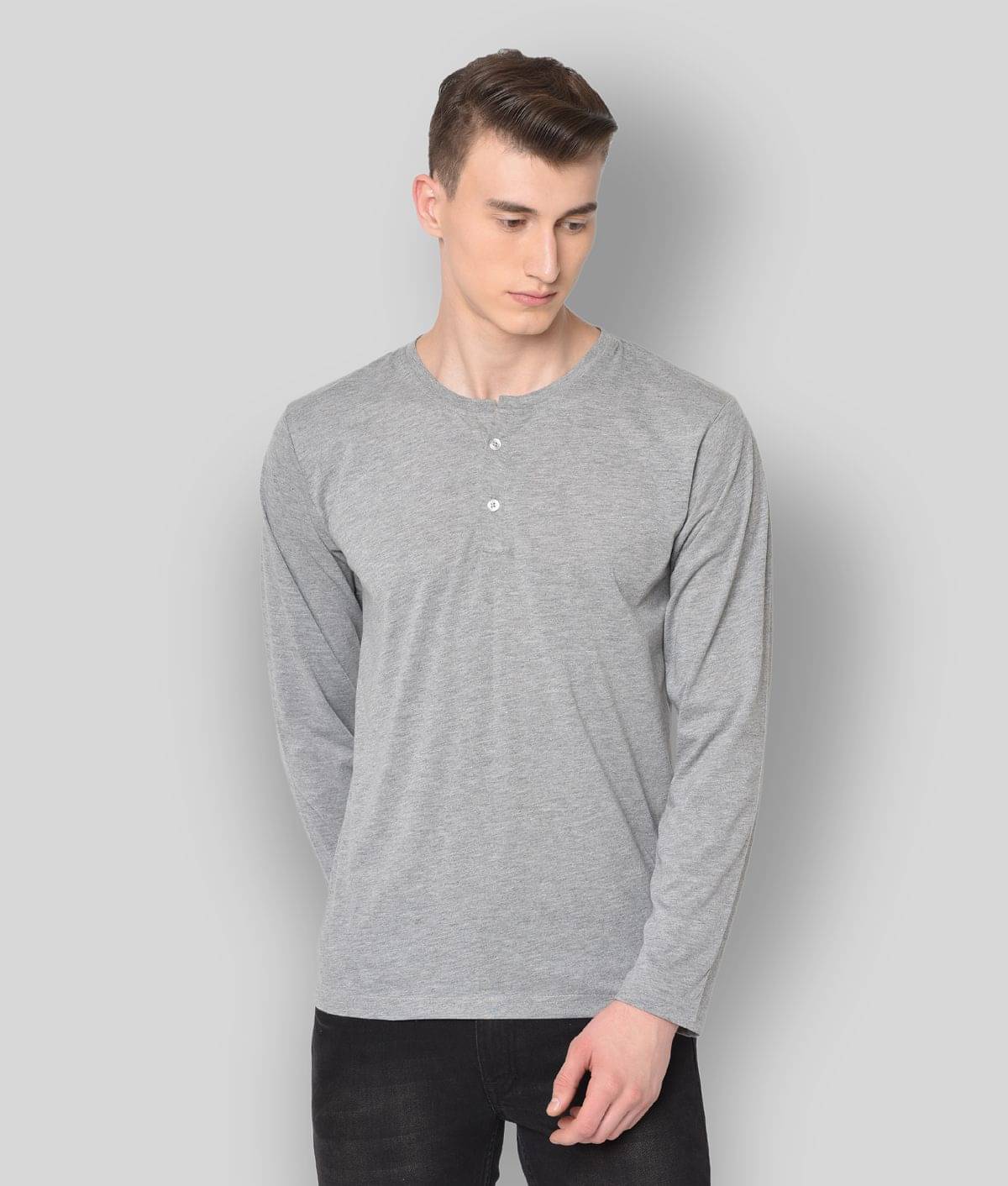 Glito Pack of 1 Cotton Blend Regular Fit Men's T-Shirt ( Grey ) Glito Pack of 1 Cotton Blend Regular Fit Men's T-Shirt ( Grey )