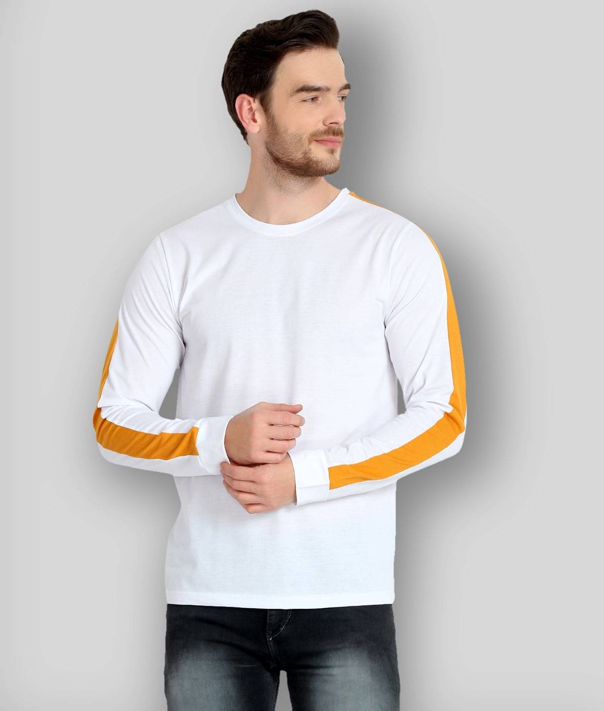     			Glito Pack of 1 Cotton Blend Regular Fit Men's T-Shirt ( White )