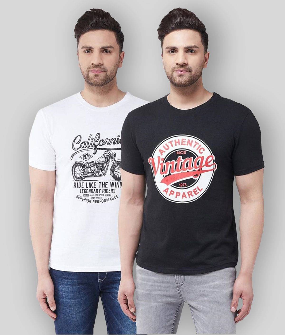     			Gritstones Pack of 2 Cotton Blend Regular Fit Men's T-Shirt ( Multicolor )