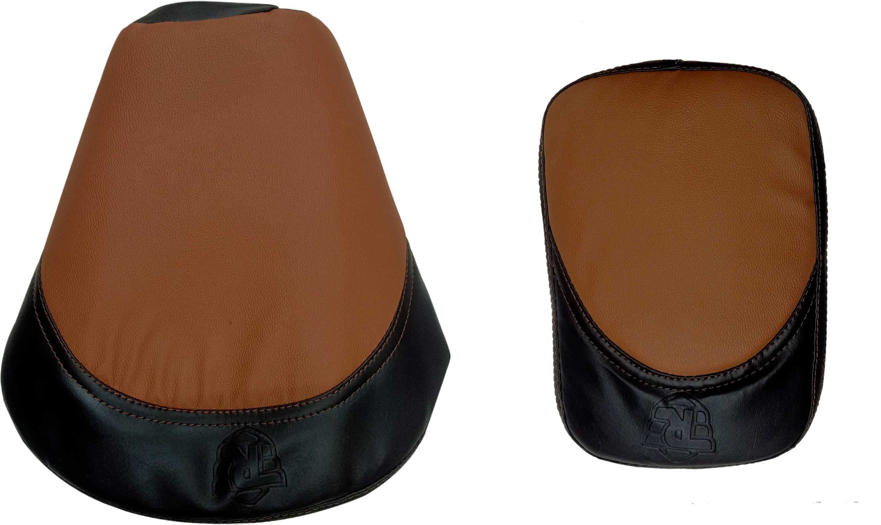     			KOHLI BULLET ACCESSORIES Black and Tan color stylish Seat Cover For Royal Enfield Classic