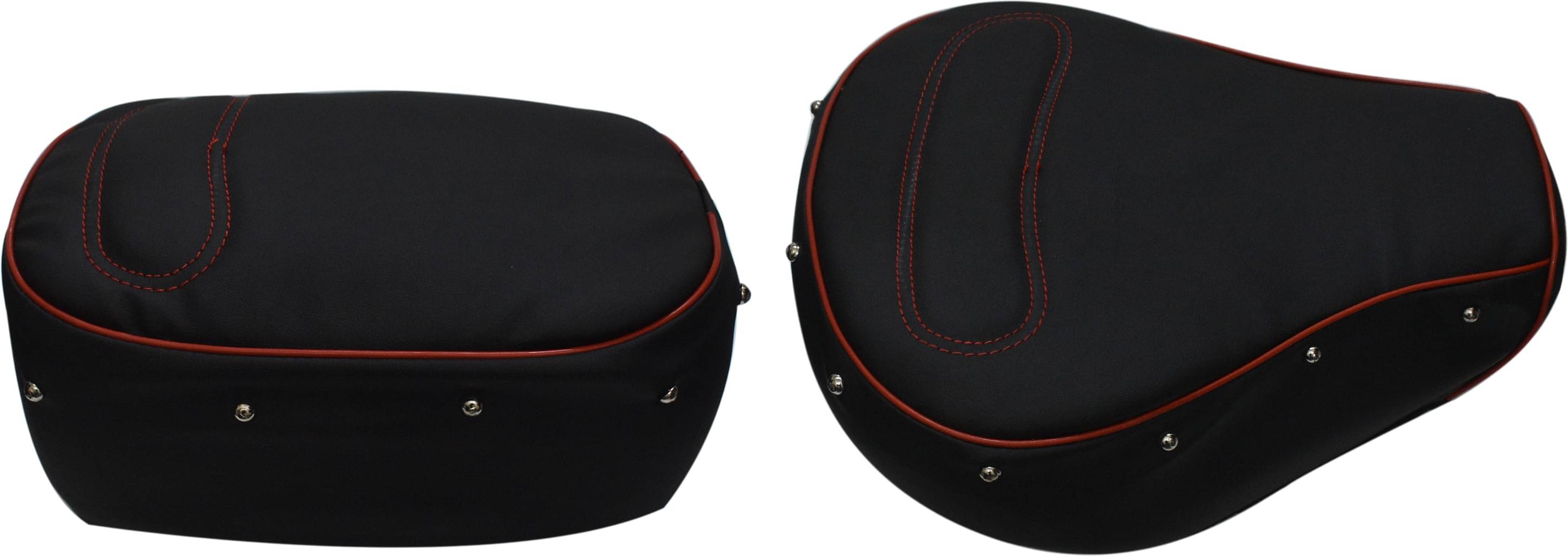     			KOHLI BULLET ACCESSORIES Black with Stylish Button Seat Cover for Royal Enfield