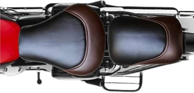 KOHLI BULLET ACCESSORIES Black with Brown Seat Cover for Royal Enfield KOHLI BULLET ACCESSORIES Black with Brown Seat Cover for Royal Enfield